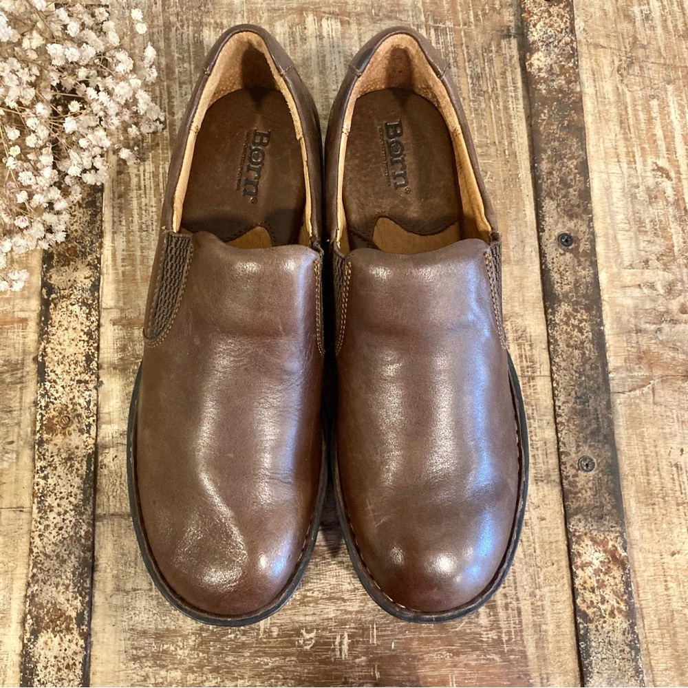 Born Shoes Womens 7.5 M Abby Brown Leather Slip-On Loafers W81922 - Picture 3 of 16